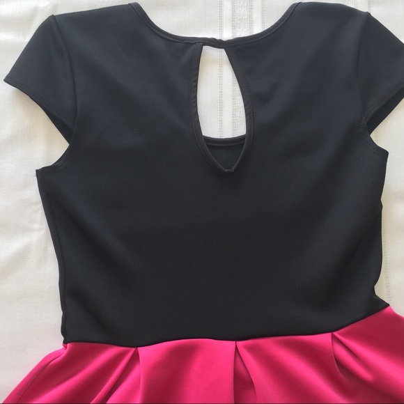 Karin Stevens Dress, black pink coral, sz M - Picture 7 of 8